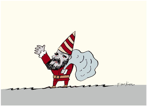 Cartoon: Ok!.Merry.Christmas.. (medium) by firuzkutal tagged reindeer,rudolph,claus,santa,kutal,firuz,2012,noel,christmas
