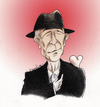 Cartoon: In memoriam.. R.I.P. Leonard (small) by firuzkutal tagged leonardcohen,cohen,canada,famousbluecoat,everybodyknows,firuzkutal,suzanne