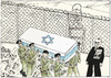 Cartoon: Sharon dies after 8-year fight (small) by firuzkutal tagged ariel,sharon,firuz,kutal,israel,palestine,war,criminal,hero