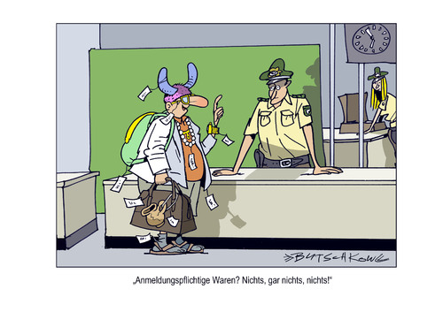 Cartoon: Neulich am Flughafen (medium) by Butschkow tagged flughafen,zoll,frankfurt,kontrolle,steuern,urlaub,zollfrei,tax,holiday,schmuggeln,smuggle,security,check,dump,dumm,blöd,trottel,täuschung,versteck,gifts,flughafen,zoll,frankfurt,kontrolle,steuern,urlaub,zollfrei,tax,holiday,schmuggeln,smuggle,security,check,dump,dumm,blöd,trottel,täuschung,versteck,gifts