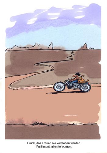 Cartoon: Route 66 (medium) by Butschkow tagged route,66,relationship,partnerschaft,motorrad,bike,route,66,relationship,partnerschaft,motorrad,bike