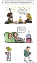 Cartoon: From Fireside to Phone (small) by Frits Ahlefeldt tagged facebook,twitter,communication,marriage,love,couple,man,woman,phone,fire