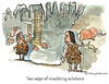 Cartoon: Drawing visions (small) by Frits Ahlefeldt tagged stoneage,caveman,artist,mammut,cave,painting,prehistoric,sketching,future,visualizer