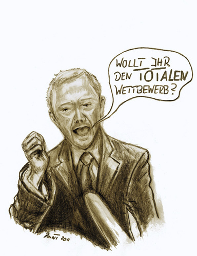 Cartoon: Der totalitäre Wettbewerb (medium) by Parallelallee tagged fdp,generalsekretär,lindner,wettbewerb