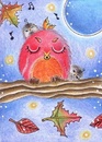 Cartoon: good Night Song (small) by Metalbride tagged eule,vogel,vögel