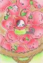 Cartoon: Kitty or Apple (small) by Metalbride tagged traiding,card,widget