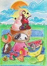 Cartoon: Kitty or Icecream (small) by Metalbride tagged katze