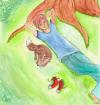 Cartoon: silence (small) by Metalbride tagged aquarell,junge,mann,hund,fineliner,salz