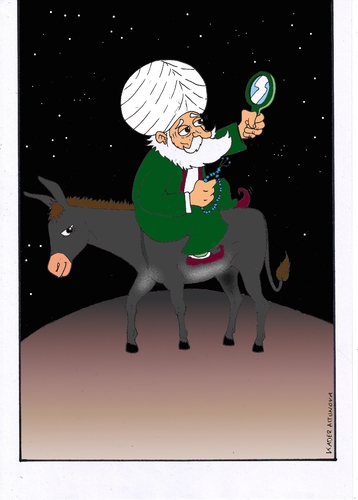 Cartoon: hoca nasreddin (medium) by kader altunova tagged hoca,nasreddin,esel,spiegel