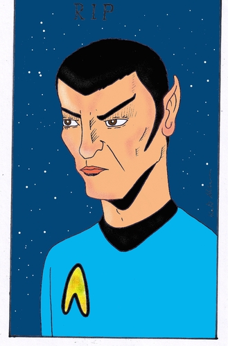 Cartoon: Leonard Nimoy (medium) by kader altunova tagged raumschiff,enterprise