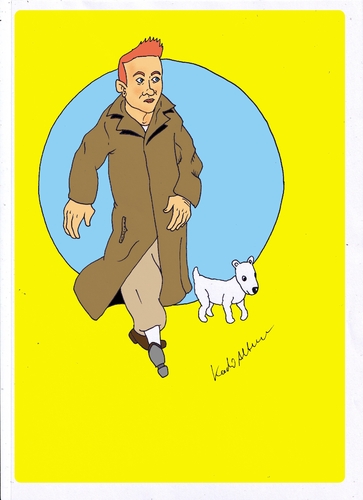 Cartoon: tim und struppi (medium) by kader altunova tagged tim,struppi,tintin,tenten,hund