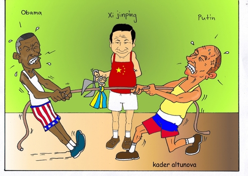 Cartoon: ukraine (medium) by kader altunova tagged ukraine,putin,obama,xijinping