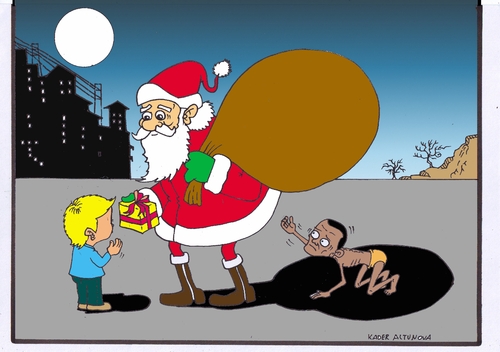 Cartoon: Weihnachten (medium) by kader altunova tagged weihnachtsgeschenke,weihnachten,nikolaus