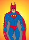 Cartoon: batman superman (small) by kader altunova tagged batman superman fusion