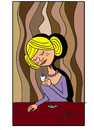 Cartoon: frau im cafe (small) by kader altunova tagged frau,cafe,kaffee