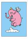 Cartoon: rosa elefant (small) by kader altunova tagged rosa elefant fogel fliegen wolke himmel