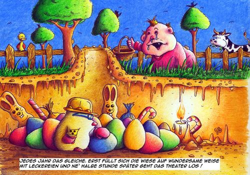 Cartoon: Maulwurf Ostern Eiersuchen (medium) by Jupp tagged rotz,osternest,watz,bau,höle,theater,heulen,tradition,ernährung,spass,bild,bilder,fest,zeichnung,cartoon,illustration,eastereggs,ostereier,boom,bomm,jupp,child,kind,baby,kuh,seeking,suchen,eiersuchen,ei,egg,eggs,eier,easter,ostern,mole,maulwurf,fun