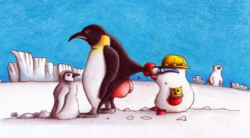 Cartoon: Maulwurf Pinguin (medium) by Jupp tagged maulwurf,mole,pinguin,nordpol,popo,arsch