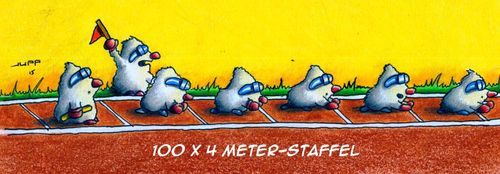Cartoon: Staffel (medium) by Jupp tagged maulwurf,cartoon,jupp,staffel