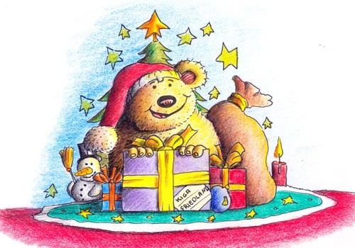 Cartoon: Weihnachtsbär (medium) by Jupp tagged geschenke,christmas,jupp,bär,weihnachten,friedland,kiga