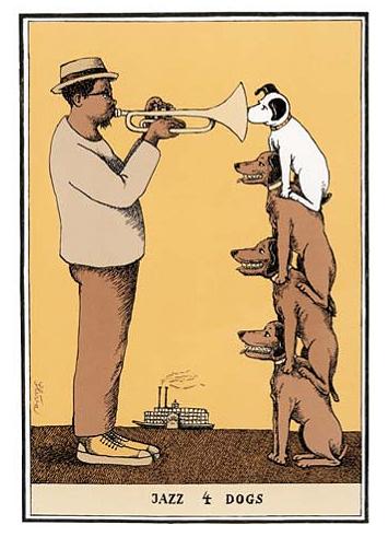Cartoon: Jazz 4 Dogs (medium) by Jiri Sliva tagged blues,music,jazz,dogs