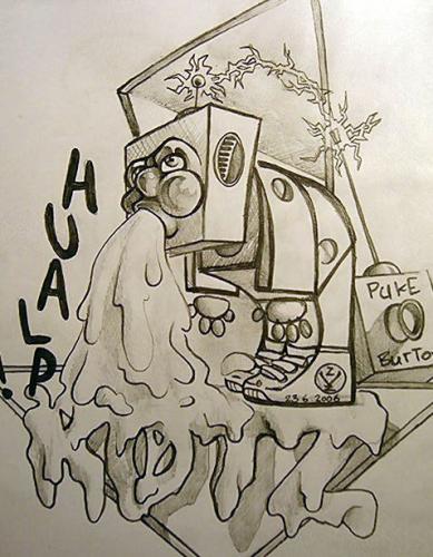 Cartoon: The puke-button (medium) by Sicko tagged sicko
