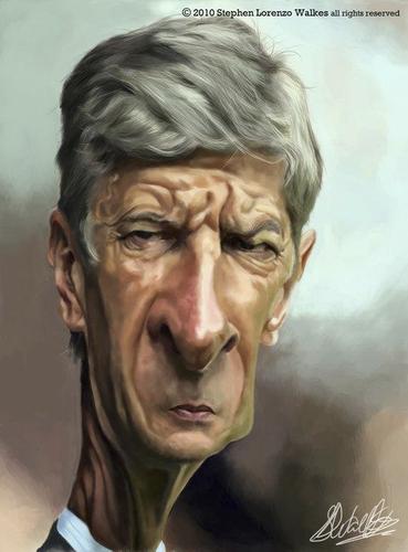 Cartoon: Arsene Wenger (medium) by slwalkes tagged illustration,arsenal,portrait,caricature,painting,digital