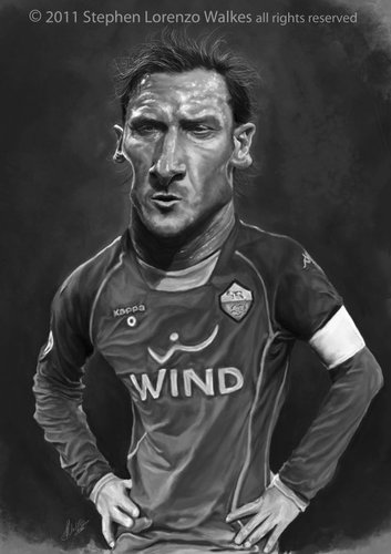 Cartoon: Francesco Totti (medium) by slwalkes tagged totti,roma,digital,painting,walkes,football