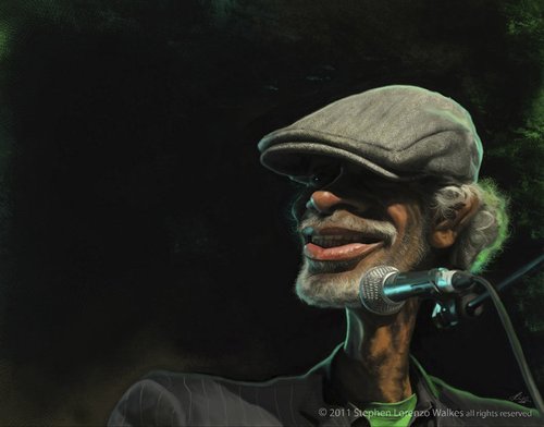 Cartoon: Gil Scott-Heron (medium) by slwalkes tagged musician,walkes,painting,digital