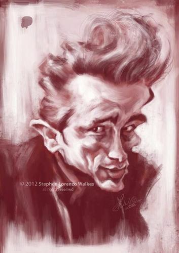 Cartoon: James Dean (medium) by slwalkes tagged jamesdean,actor,digitalpainting,stephenlorenzowalkes,caricature