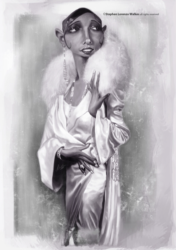 Cartoon: Josephine Baker (medium) by slwalkes tagged josephine,baker,digital,painting,wacom,photoshop