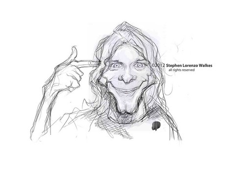 Cartoon: Kurt Cobain sketch (medium) by slwalkes tagged stephenlorenzowalkes,kurtcobain,nirvana,singer,sketch