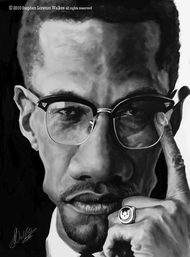 Cartoon: Malcolm X (medium) by slwalkes tagged walkes,digital,painting