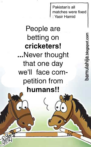 Cartoon: Spot Fixing (medium) by bamulahija tagged spot,fixing,cricket,cartoon