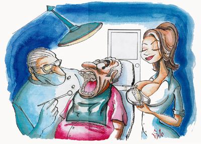 Cartoon: DENTIST (medium) by huemulin tagged comic,humour,galo,cartoon,jaime,huerta,huemulin,gag