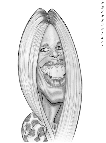 Cartoon: Claudia Schiffer (medium) by shar2001 tagged caricature,claudia,schiffer