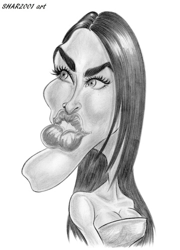 Cartoon: Megan Fox (medium) by shar2001 tagged caricature,megan,fox