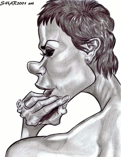 Cartoon: Victoria Beckham (medium) by shar2001 tagged beckham,victoria,caricature