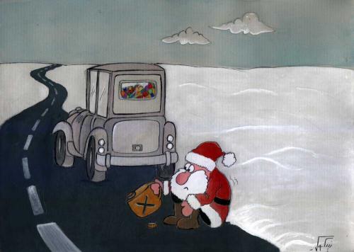 Cartoon: Santa Clause (medium) by nikooray tagged santa,clause,gas
