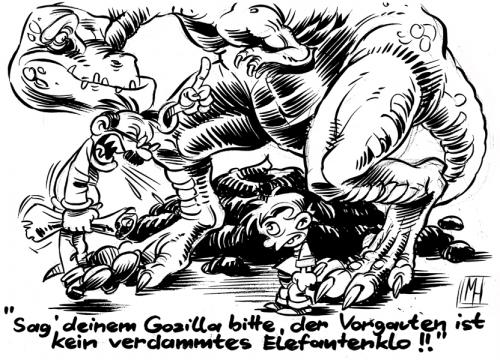 Cartoon: gozilla (medium) by herr Gesangsverein tagged gozilla