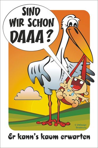 Cartoon: Sind wir schon da? (medium) by BARHOCKER tagged geburt,storch,baby