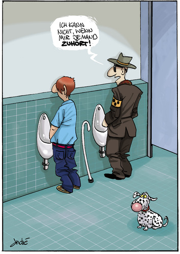 Cartoon: Ich kann nicht (medium) by andre sedlaczek tagged blind,toilette,pinkeln,blind,toilette,pinkeln,blinder,behinderung,wc,männer,bad