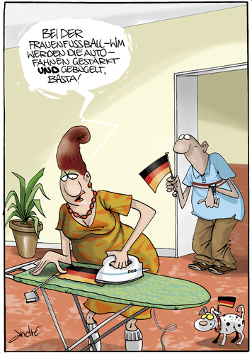 Cartoon: Eskorte (medium) by andre sedlaczek tagged frauenfussball,wm