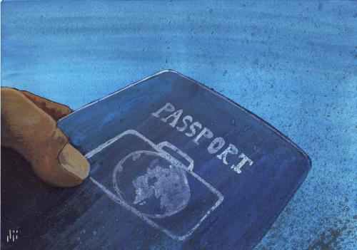 Cartoon: Passport (medium) by Nizar tagged passport,travel,world,limits,border,earth,had,airport,port,pass,reisepass,identität,reise,urlaub,ferien,verreisen,reisen,tourismus,touristen,tourist,zoll,kontrolle,sicherheit,flughafen,grenze,grenzen