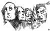 Cartoon: Mount Rushmore (small) by Nizar tagged president,mountain,mount,rushmore,usa,sculpture,george,washington,thomas,jefferson,theodore,roosevelt,abraham,lincoln,father,land,bush,white,house