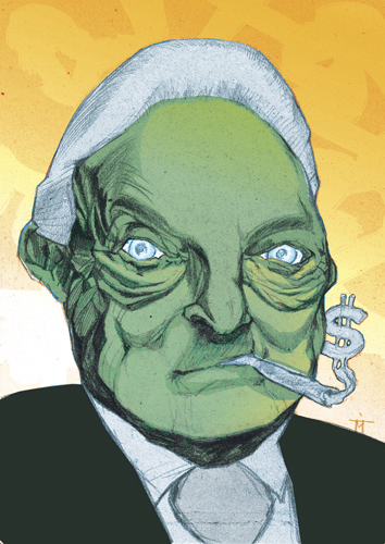 Cartoon: George Soros (medium) by Mattia Massolini tagged soros,massolini