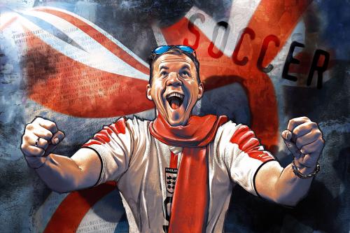 Cartoon: Fussballfan (medium) by ATELIER TOEPFER tagged fussball,football,begeisterung,enthusiasm,england