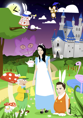 Cartoon: Svenja im Wunderland (medium) by Playa from the Hymalaya tagged alice,wonderland,wunderland,märchen,tale,benny,bunny