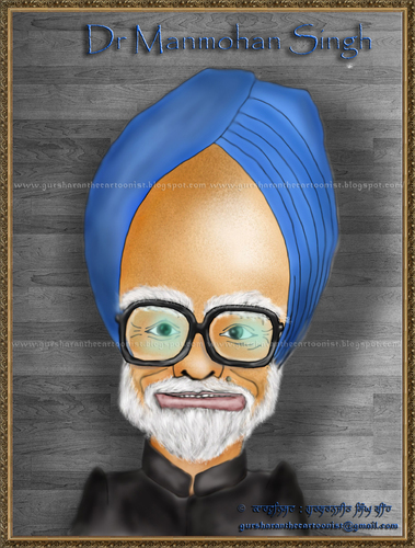 Cartoon: Dr. Manmohan Singh - Caricature (medium) by gursharanthecartoonist tagged singh,is,king,caricature