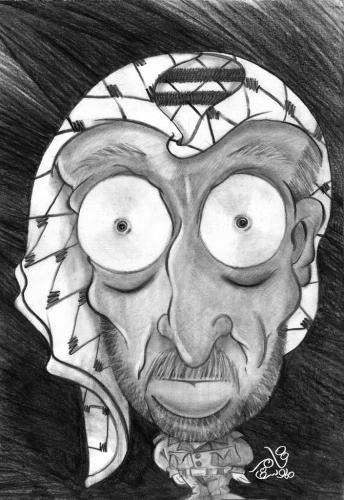 Cartoon: Yasser Arafat (medium) by tamer_youssef tagged yasser,arafat,abou,abu,ammar,palestine,cartoon,caricature,portrait,illustration,pencil,art,tamer,youssef,egypt,usa